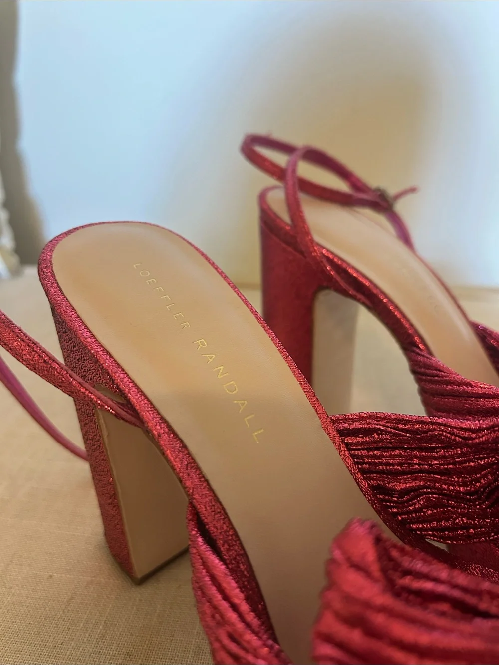 Loeffler Randall Metallic Fuchsia Platform Bow Heels - Size 7.5
